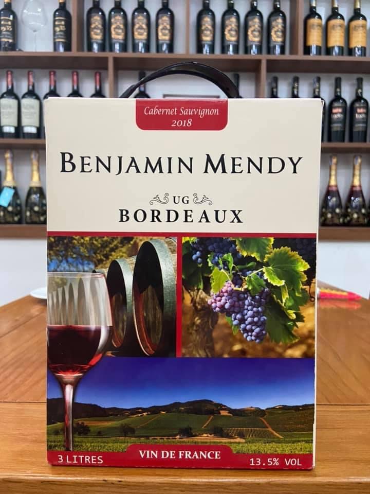 Rượu vang bịch 3l Benjamin Mendy.