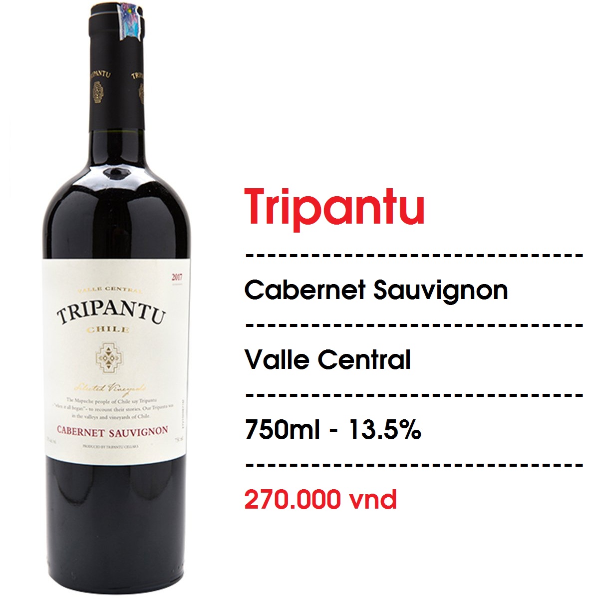 Rượu vang Tripantu Cabernet Sauvignon.