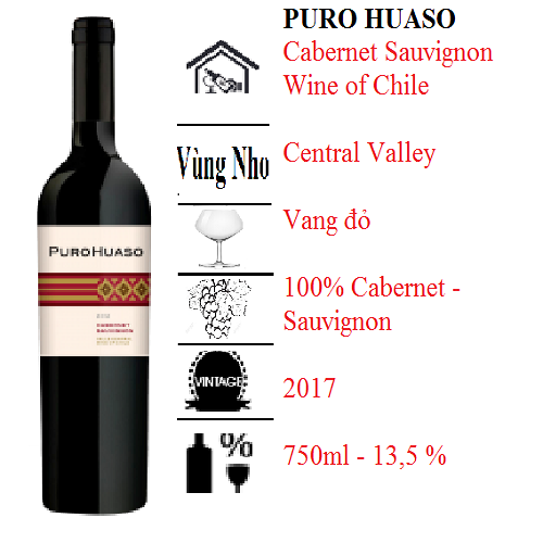Rượu vang PURO HUASO Cabernet Sauvignon 2017